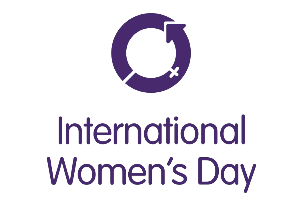 شعار اليوم العالمي للمرأة، وهو عبارة عن دائرة أرجوانية مكونة من سهم طويل سميك يدور حول نفسه، على خلفية بيضاء.
