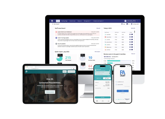 PA Product Suite An image thumbnail featuring a mobile phone with the Passenger Assistance passenger app journey booking screen.
