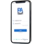 パッセンジャーアシスタンスのスタッフ版アプリのログインページが表示された携帯電話。